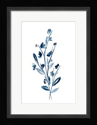 Framed Farmhouse Blossom Branches blue Print