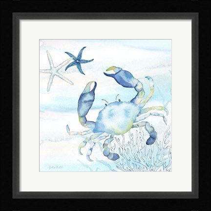 Framed Great Blue Sea V Print