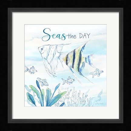 Framed Great Blue Sea XX Print