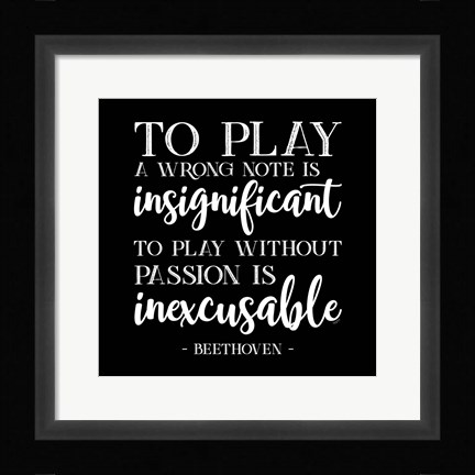 Framed Moved by Music black I-Beethoven Print