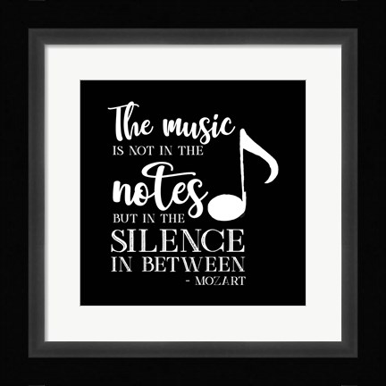 Framed Moved by Music black II-Mozart Print