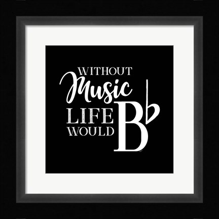 Framed Moved by Music black V-Be Flat Print