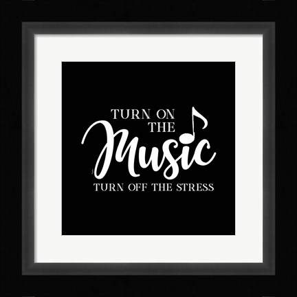 Framed Moved by Music black VII-Stress Off Print
