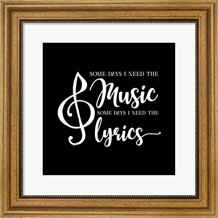 Framed Moved by Music black IX-Some Days Print