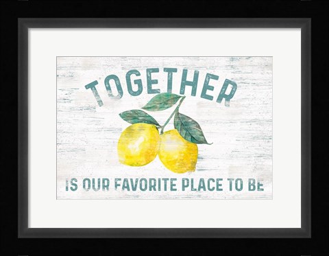 Framed Happy Thoughts I on White Print