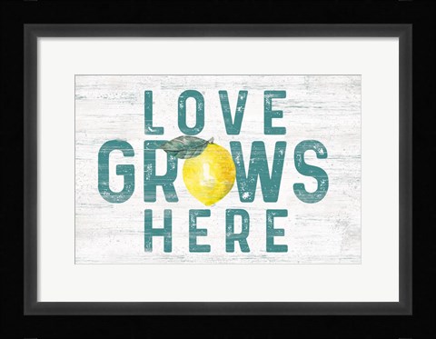 Framed Happy Thoughts II on White Print