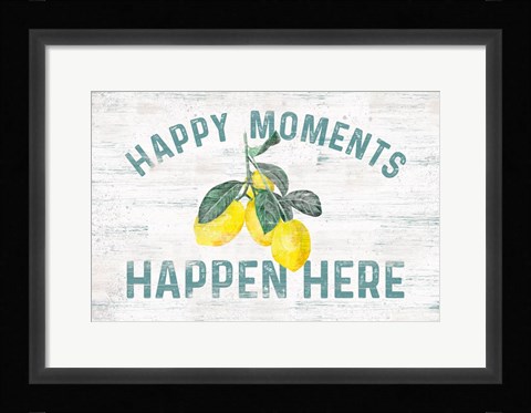 Framed Happy Thoughts III on White Print