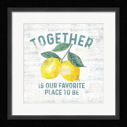 Framed Happy Thoughts V on White Print