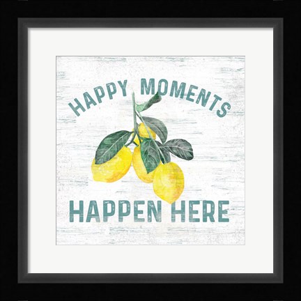 Framed Happy Thoughts VII on White Print