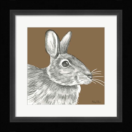 Framed Watercolor Pencil Forest color II-Rabbit Print