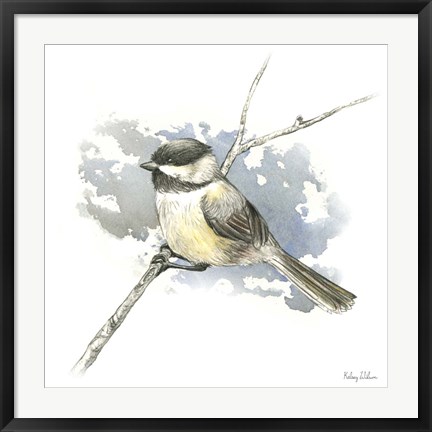 Framed Birds &amp; Branches III-Chickadee Print