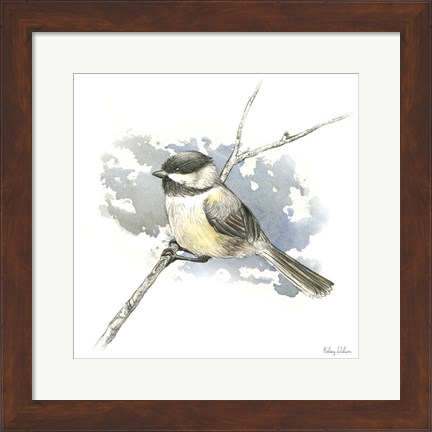 Framed Birds &amp; Branches III-Chickadee Print