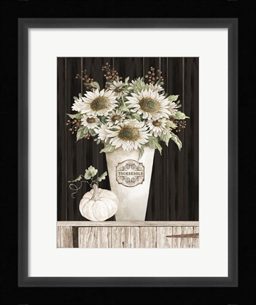 Framed Fall Sunflowers I Print
