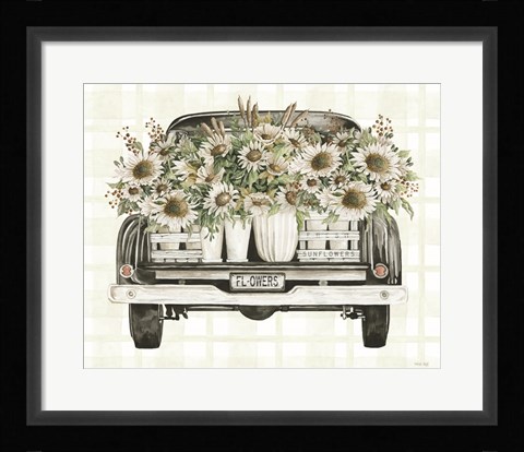 Framed Sunflower Truck Print