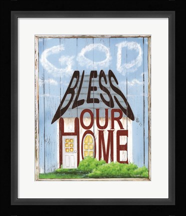 Framed God Bless Our Home Print