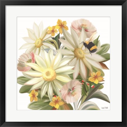 Framed Sunny Floral and Bee Print