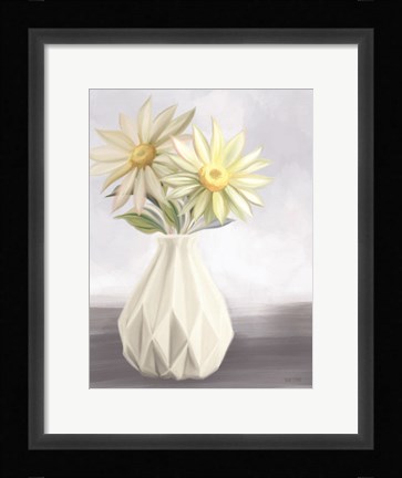 Framed Sunny Floral Blues Print