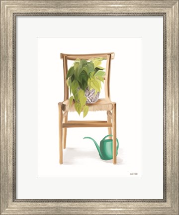 Framed Plant Lover Wicker Chair Print