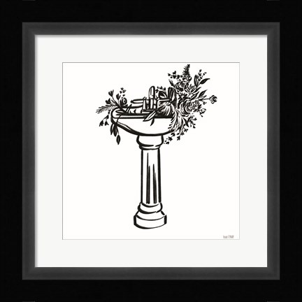 Framed Vintage Floral Sink Print