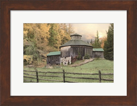 Framed Octagon Barn Print