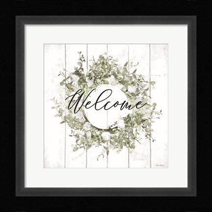 Framed Welcome Wreath Print