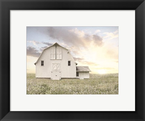 Framed White Summer Barn Print