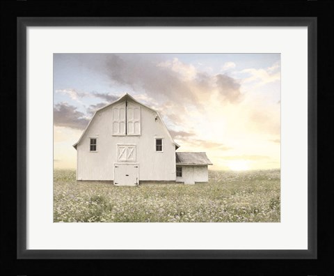 Framed White Summer Barn Print