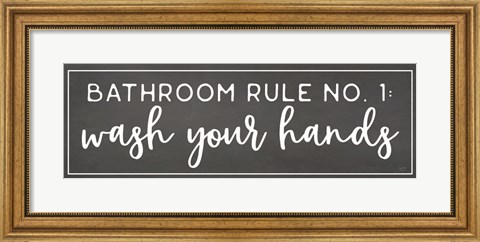 Framed Bathroom Rule No. 1 Print