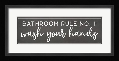 Framed Bathroom Rule No. 1 Print