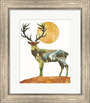 Framed Forest Deer Print