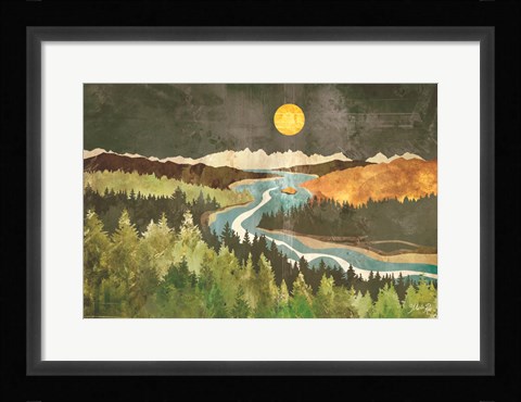 Framed Mountain Moonlight Print