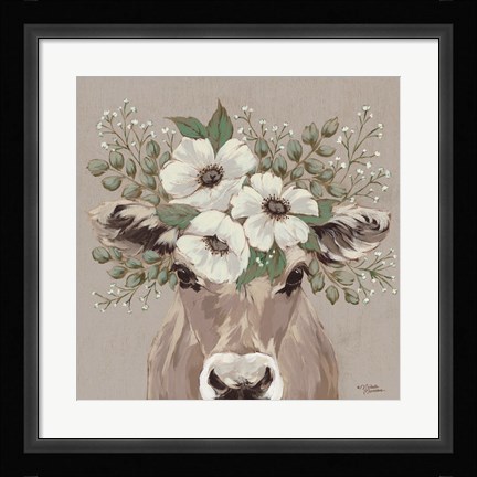 Framed Flora the Jersey Cow Print