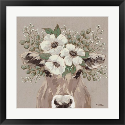 Framed Flora the Jersey Cow Print