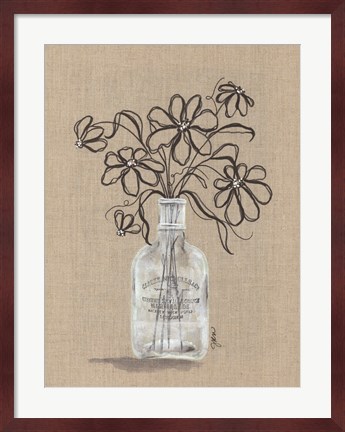 Framed Sketchy Floral 1 Print