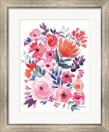 Framed Vibrant Flowers I Print