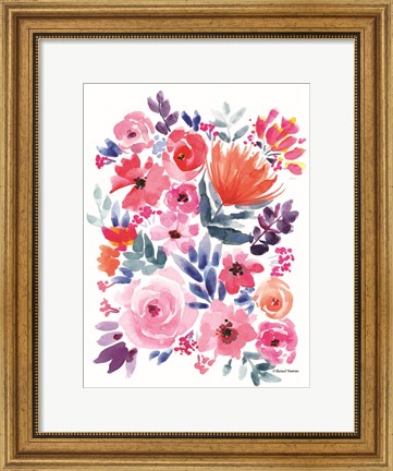 Framed Vibrant Flowers I Print