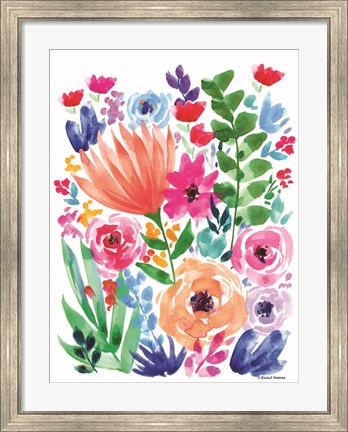 Framed Vibrant Flowers II Print
