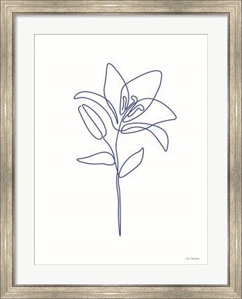 Framed One Line Flower II Print