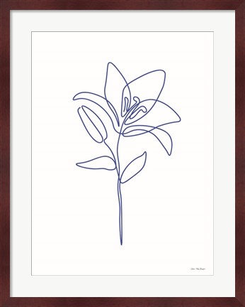 Framed One Line Flower II Print