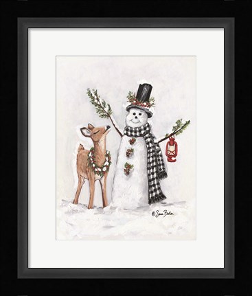 Framed Frosty Friends I Print