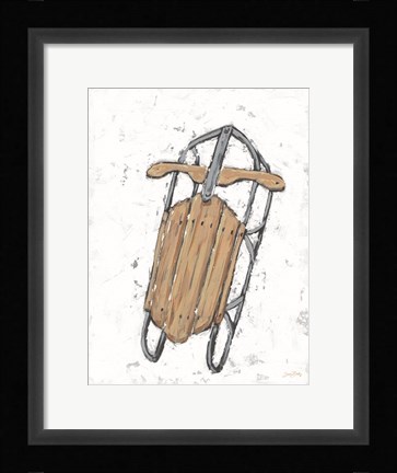 Framed Winter Gear Vintage Sled Print