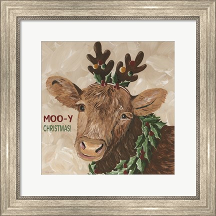 Framed Moo-y Christmas Print