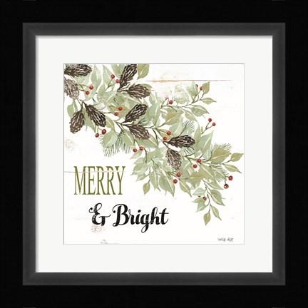 Framed Merry &amp; Bright Print