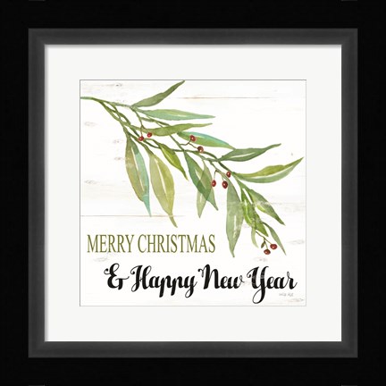 Framed Merry Christmas and Happy New Year Print