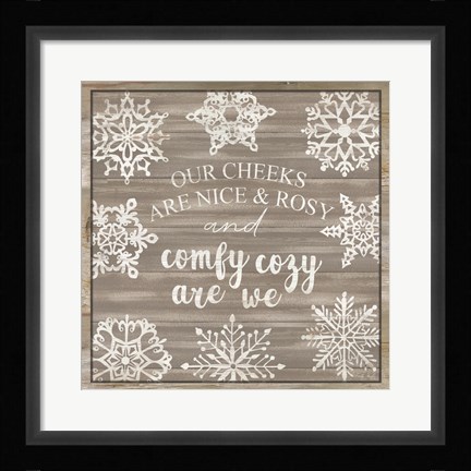 Framed Comfy Cozy Snowflakes Print
