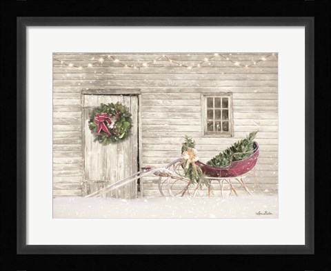 Framed Old Farm Christmas Print
