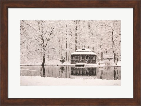 Framed Winter Gazebo Print