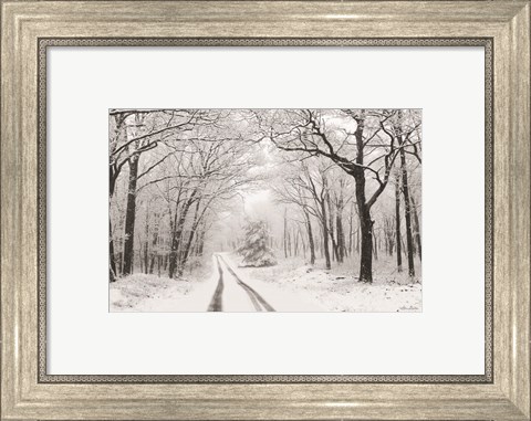 Framed Wintry Road Print