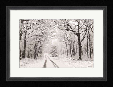 Framed Wintry Road Print