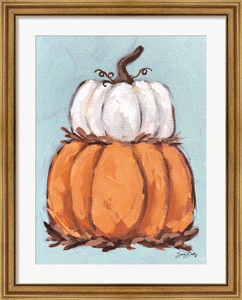Framed Pumpkin Stack I Print